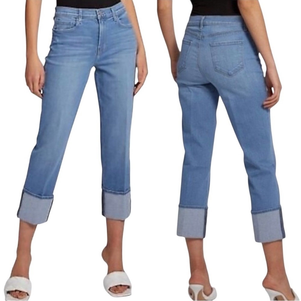 L'AGENCE Camila High Rise Cropped Jeans Cuff Size 28